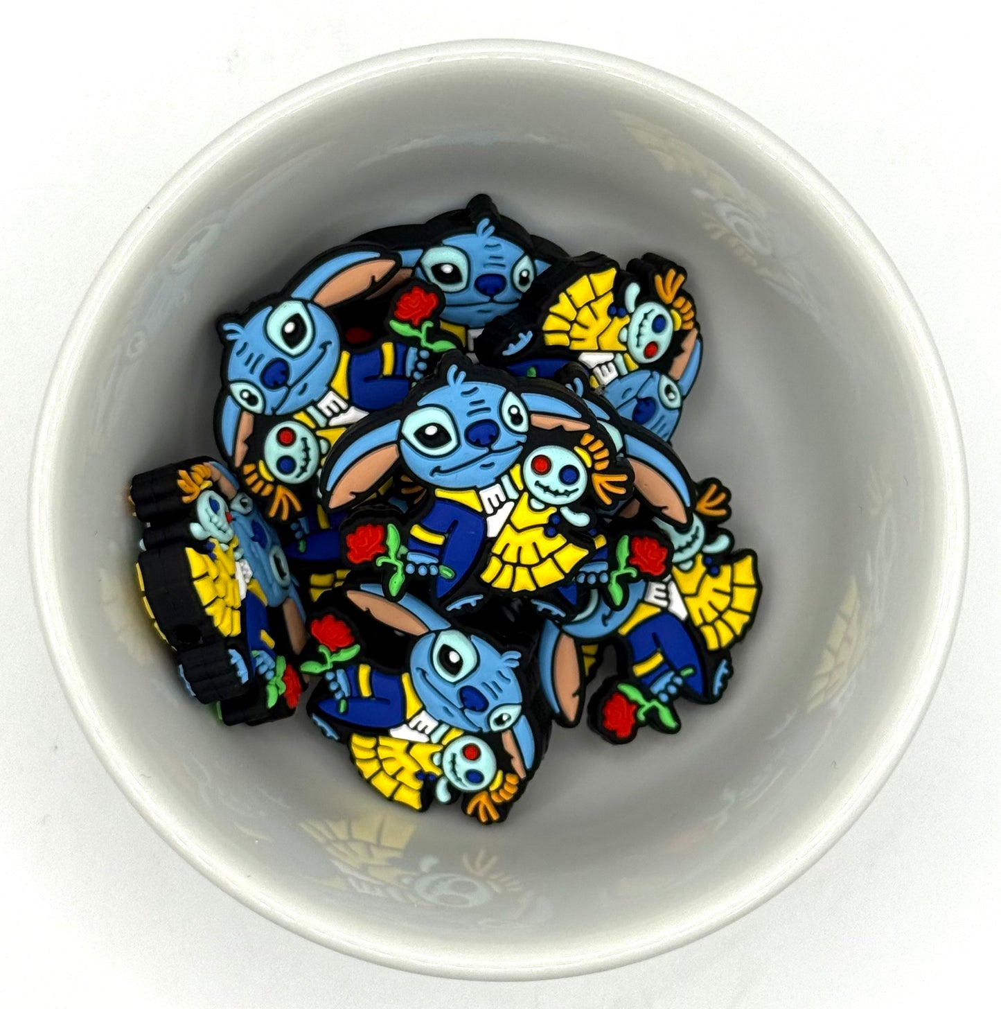 Stitched Sweethearts | Silicone Focal Bead