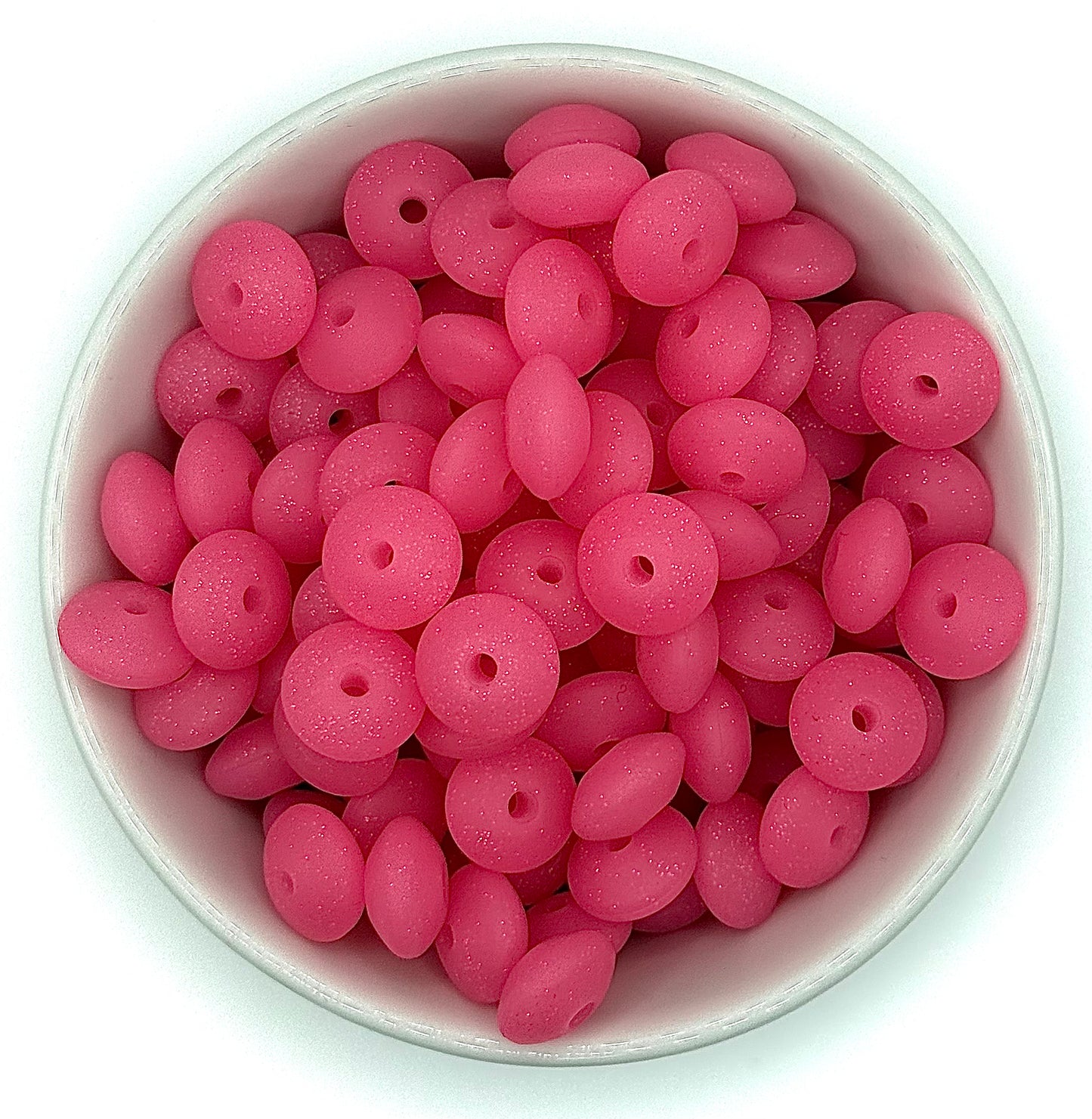 Glitter Lentil Spacer 12mm | Silicone Spacer Beads
