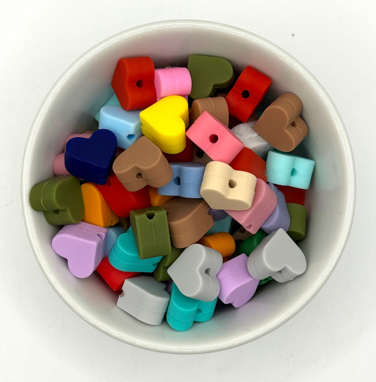 Little Hearts 2D | 5 Pk | Silicone Beads