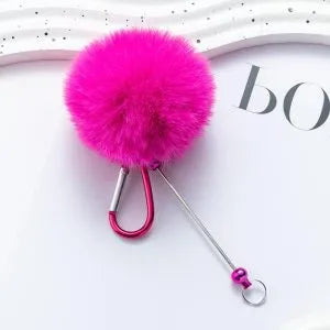 Pom Pom Beadable Carabiner Keychains | Beadables
