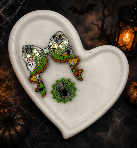 🎃 Boo-Tiful Bow Acrylic Sets | 2 Pieces | Acrylic Focal Beads