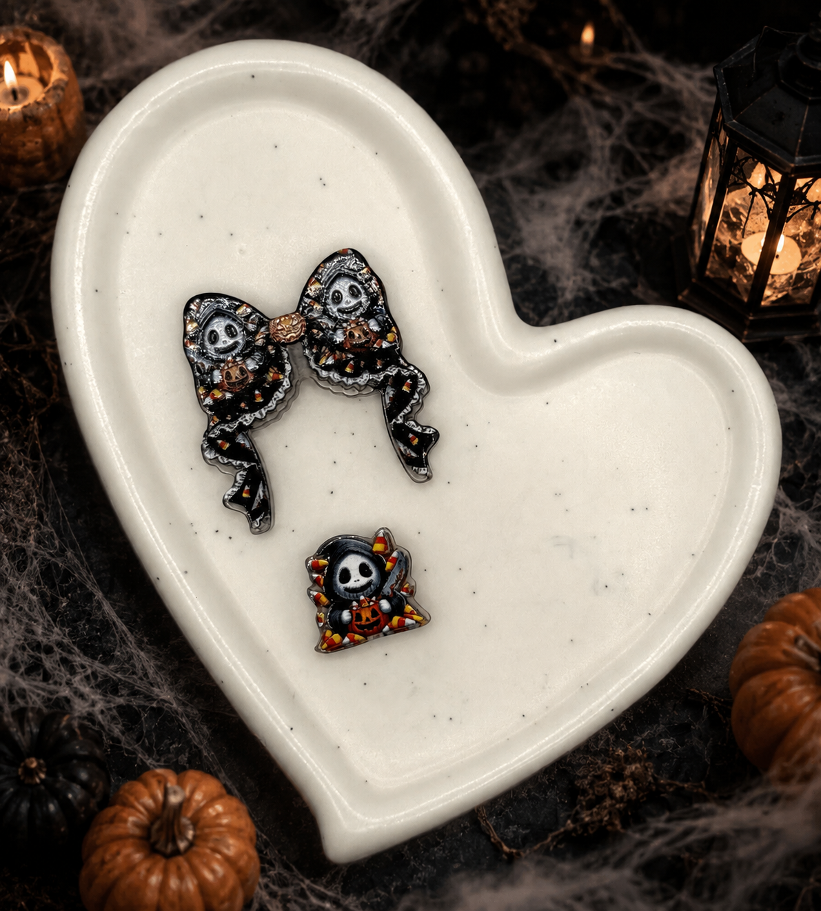 🎃 Boo-Tiful Bow Acrylic Sets | 2 Pieces | Acrylic Focal Beads