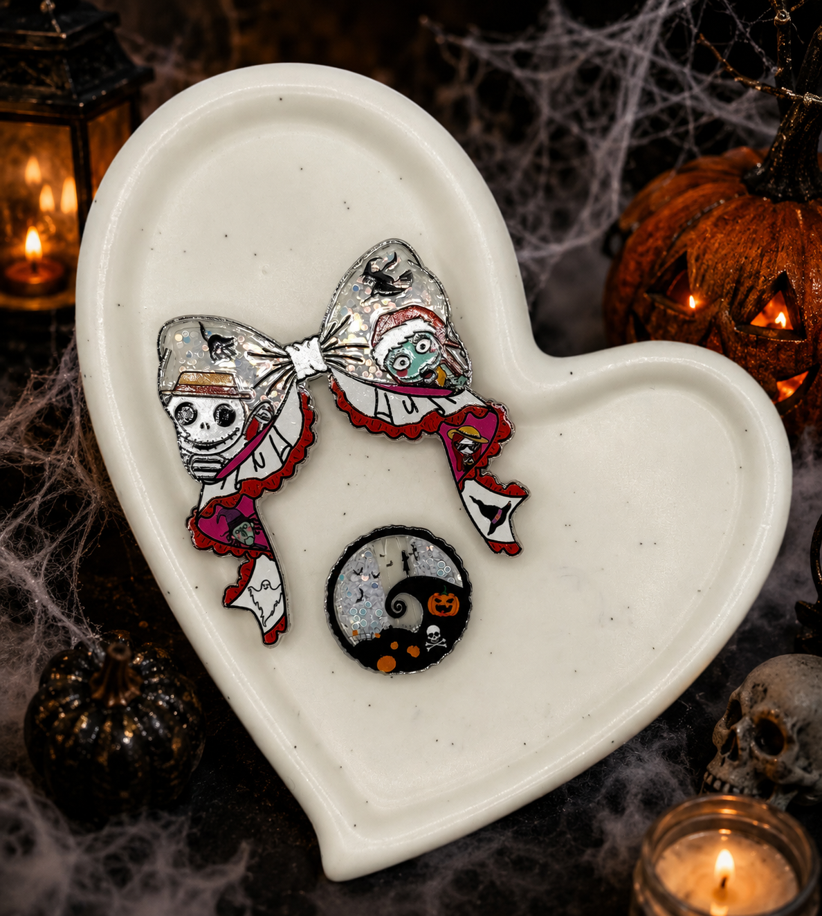 🎃 Boo-Tiful Bow Acrylic Sets | 2 Pieces | Acrylic Focal Beads