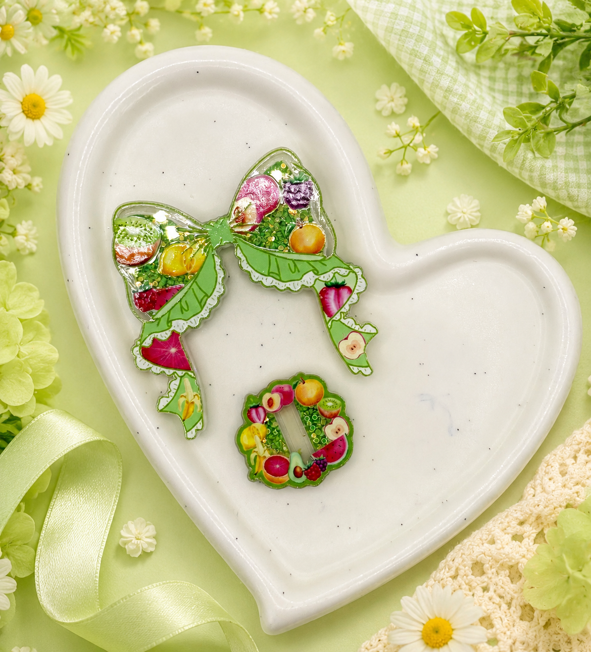 Acrylic Bow & Focal Sets | 2 Piece Sets | Acrylic Focal Beads