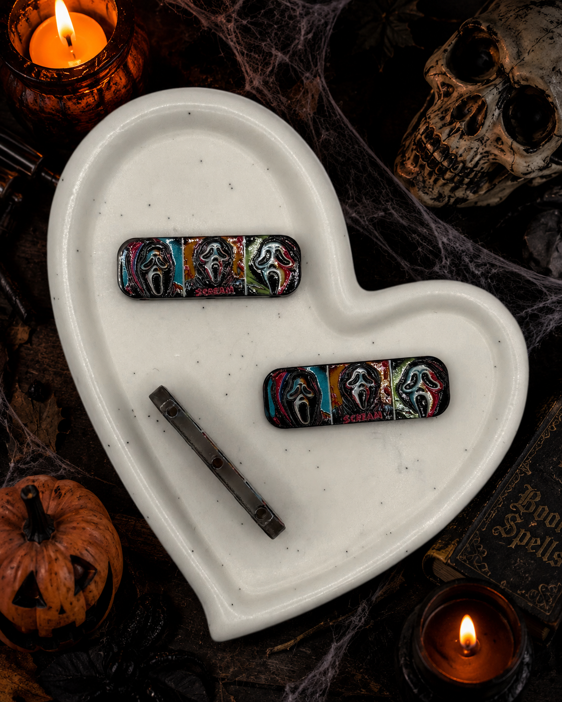 Horror Swing Bar Beads | 3-Hole Craft Connectors | Acrylic Focal Beads
