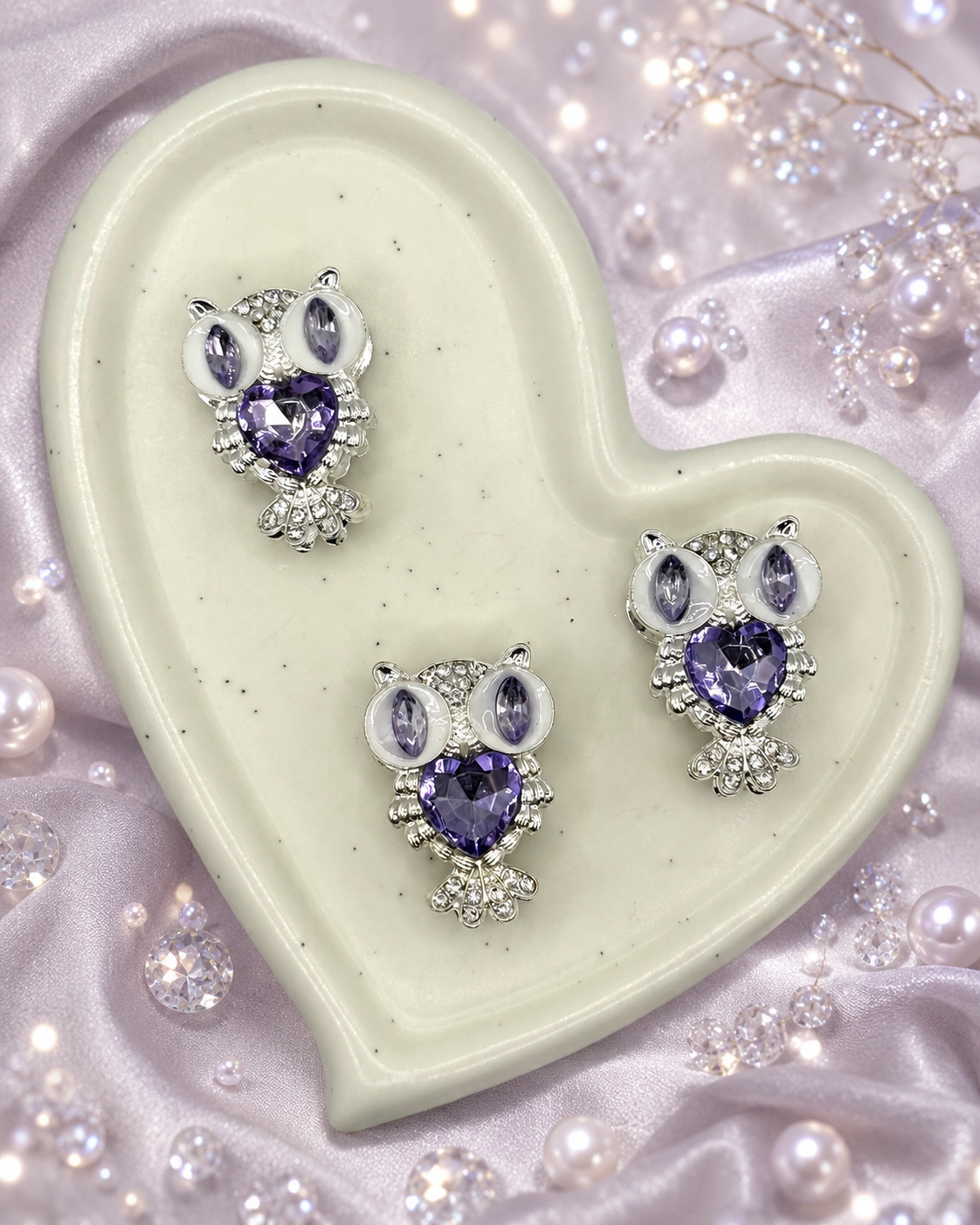 Fancy Alloy Owl with Gems