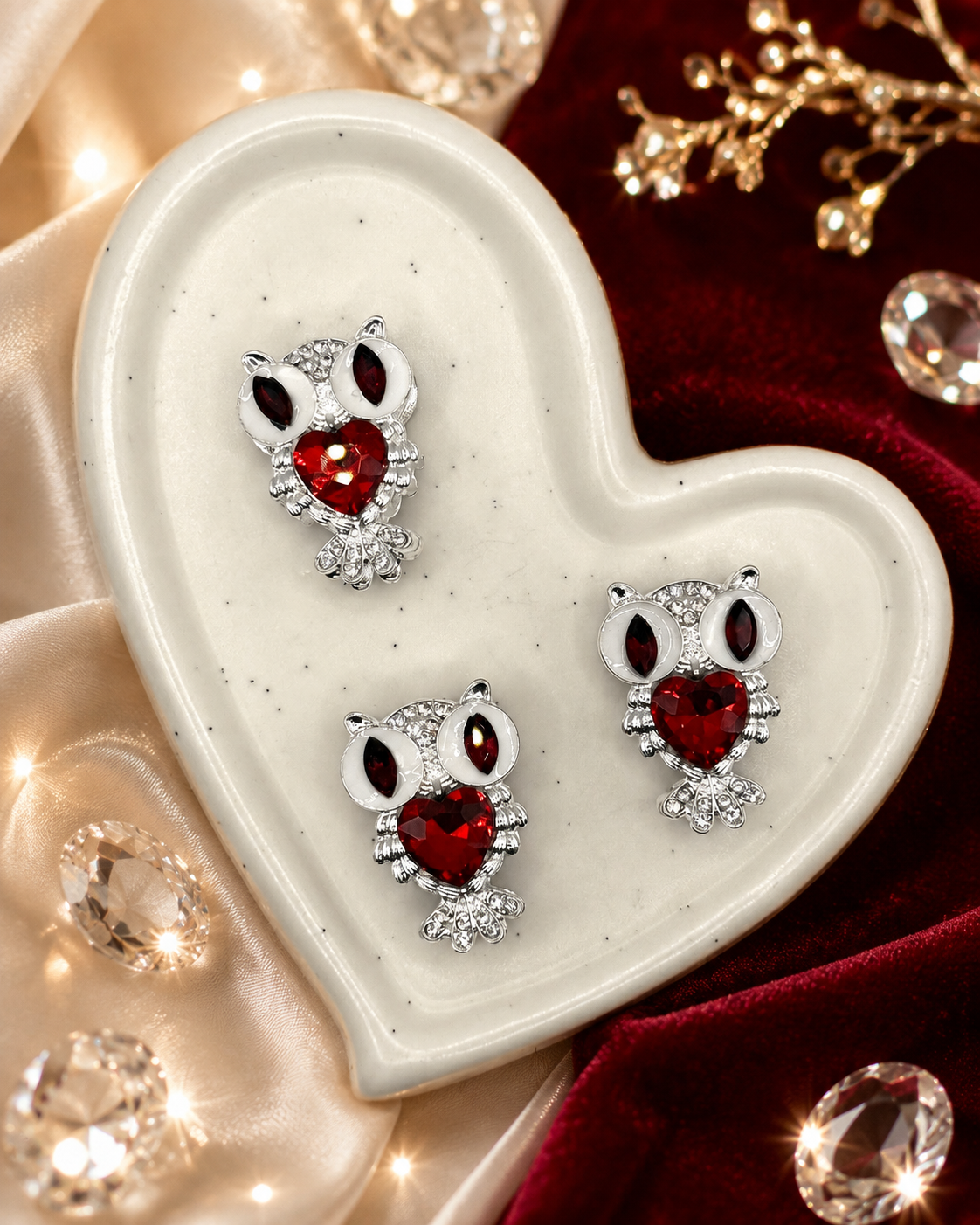 Fancy Alloy Owl with Gems