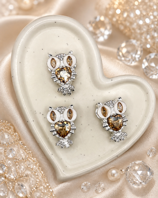 Fancy Alloy Owl with Gems