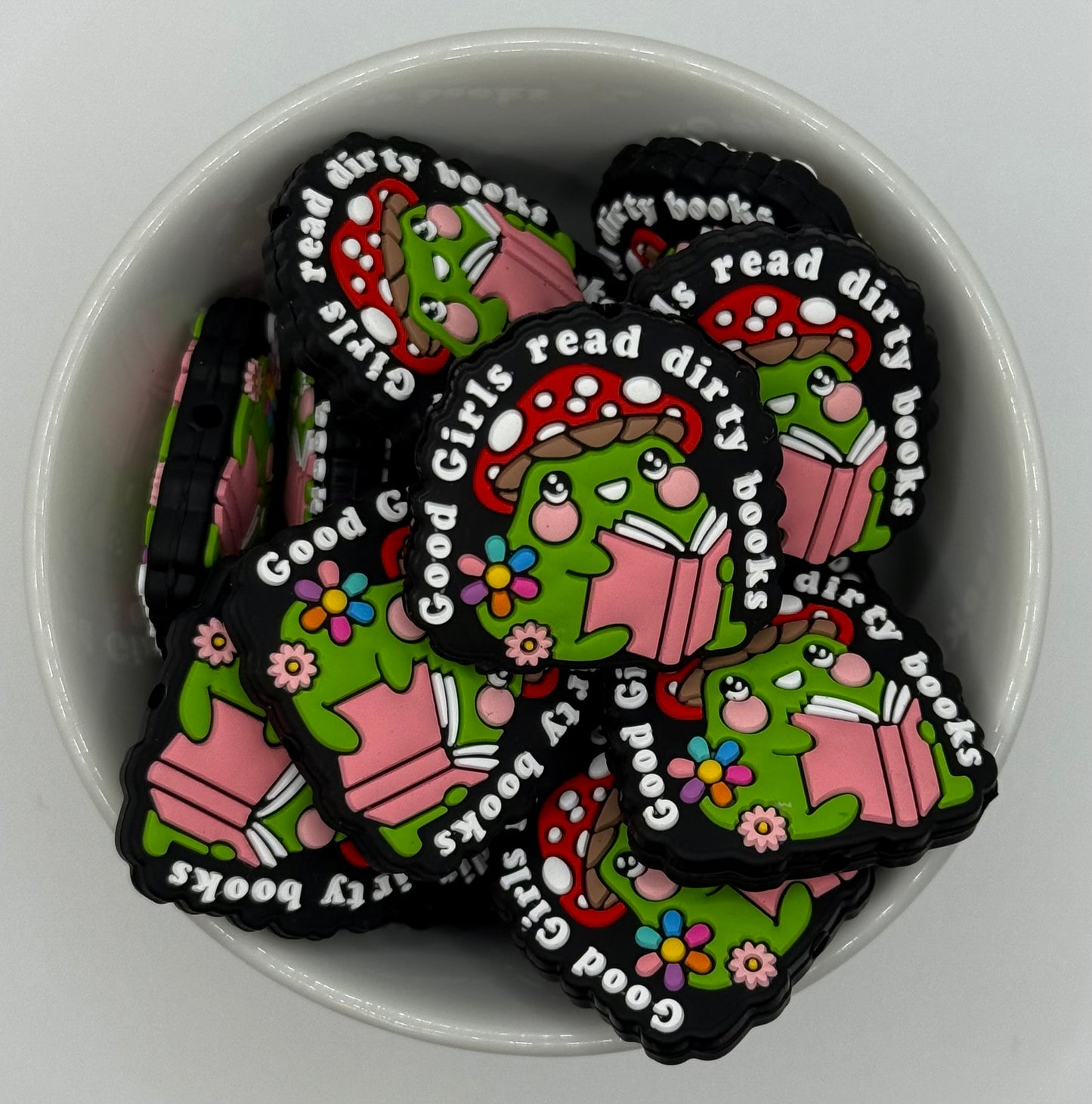 Good Girls Read Dirty Books  | Silicone Focal Bead