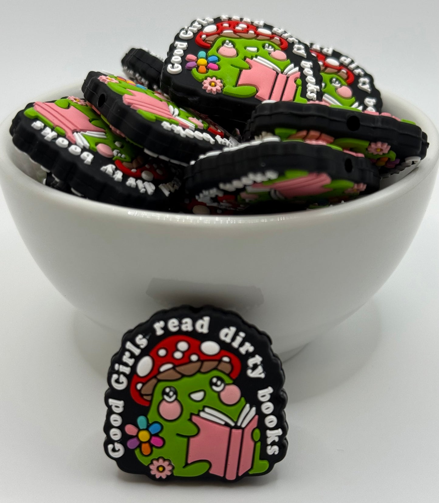 Good Girls Read Dirty Books  | Silicone Focal Bead