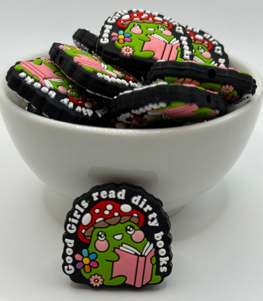Good Girls Read Dirty Books  | Silicone Focal Bead